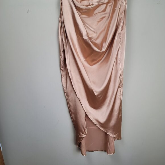 RACHEL Rachel Roy Bree Satin Rushed Wrap Dress - Picture 4 of 16